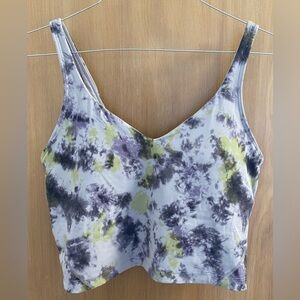 Lululemon Align Cropped Tank Top [Sz 10] | Radial Tie Dye Mauve Grey Multi
